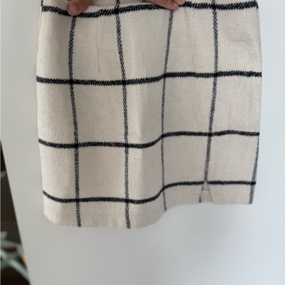 Princess Polly Checkered Cream and Black Mini Skirt
